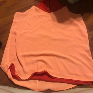 Express two tone racerback tank coral/red